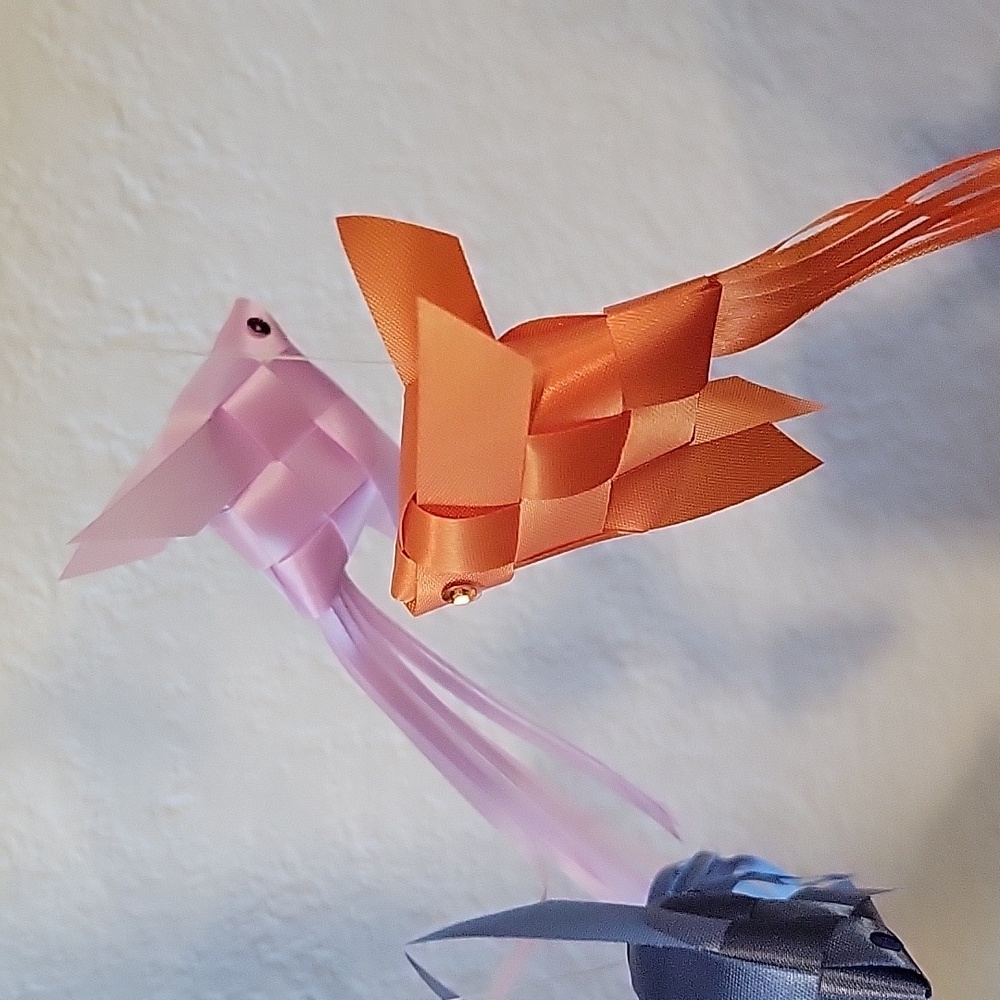 Colorful Baby Ribbon Fish Mobile Handmade - Picture 9 of 15